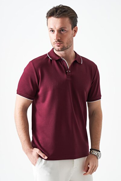 TENA Ανδρικό T-Shirt με γιακά με κουμπωτά κουμπιά Πικέ Μοντάλ