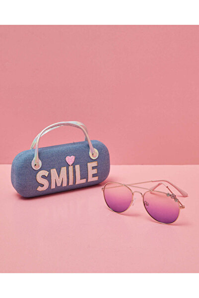 REDTAG Girls Aviator Sunglasses With Embellished Case