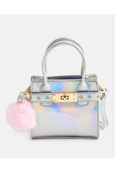 REDTAG Senior Girls Silver Embellished HandBag