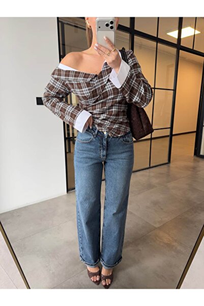 BB Bensu Buyruk Blugi ALESSA cu talie medie, croială largă, efect spălăcit.