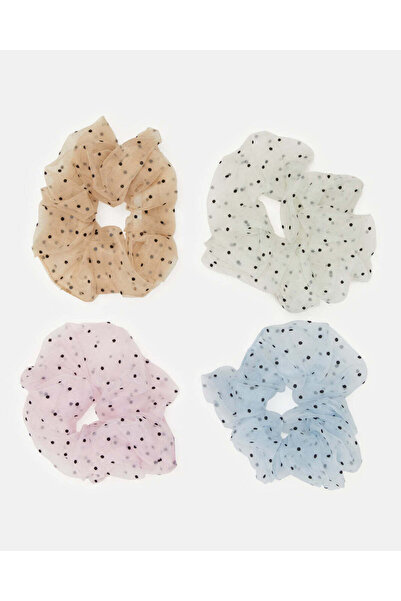 REDTAG Girls Assorted Elastic Scrunchy Set (Pack of 4)