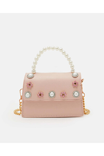 REDTAG Girls Pink Embellished Crossbody Bag
