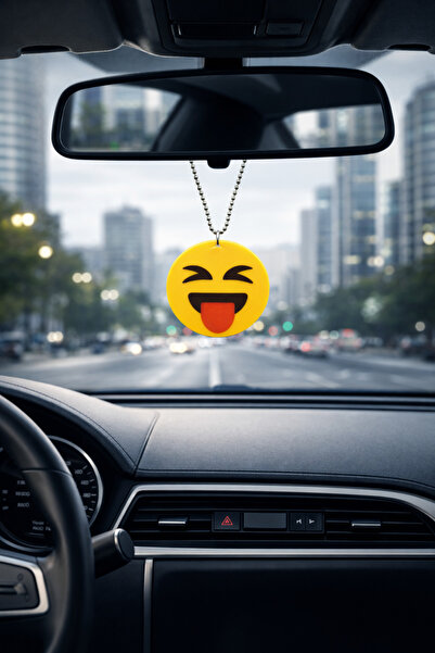 Nicevia زينة مرآة الرؤية الخلفية على شكل إيموجي، إكسسوار مرآة السيارة المزخرف...