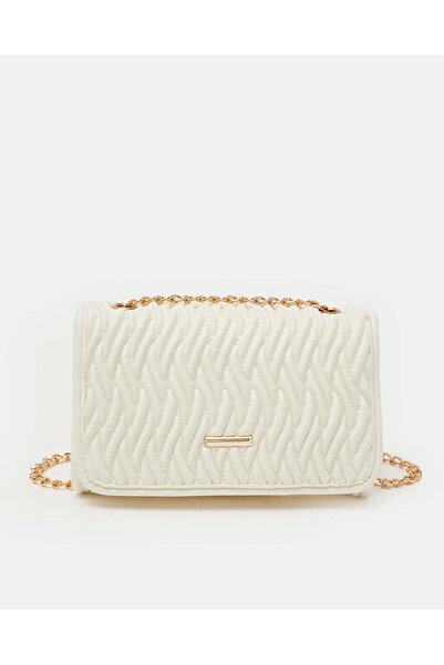 REDTAG حقيبة يومية نسائية مبطنة باللون الأبيض