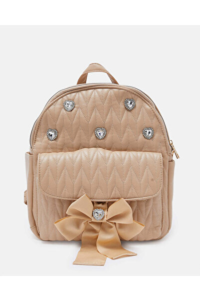 REDTAG Girls Beige Quilted Backpack