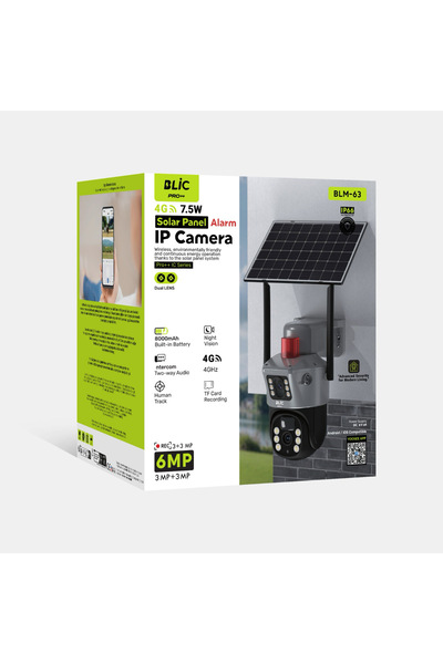 Blic Al-NET Gece Görüşlü 4g Wifi Bağlantılı Solar Panelli 6MP 4k, Lens Kamera