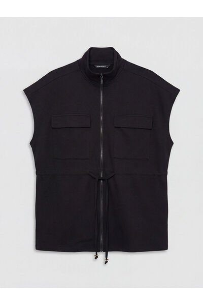 LC Waikiki Peak New Season Stand Collar Oversize Women's Vest