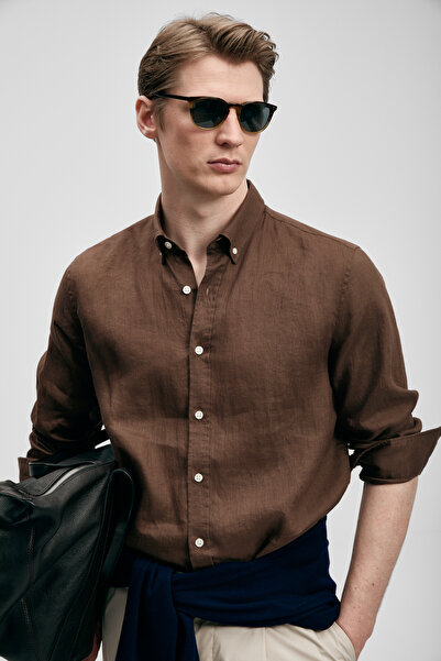 Lufian Erkek Rahat Kesim Keten Gömlek 111010654