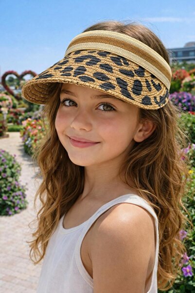 BALIENTE قبعة من القش للفتيات من كاميل، عبوة من طبعة الفهد قطع، للأعمار من 10...