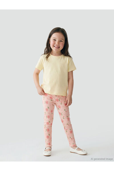 LC Waikiki Vizyon New Season Floral Girls' Corded Fabric Pajama Leggings