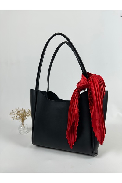 MegssStore Red Pleated Scarf Bandana