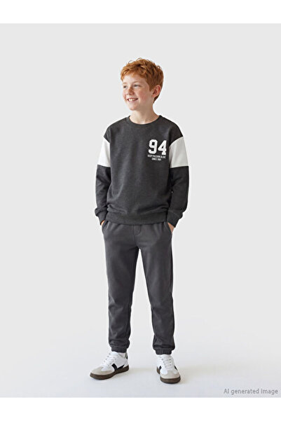 LC Waikiki RMZ GİYİM FARKIYA سويت شيرت مطبوع عليه ياقة روبا للأولاد