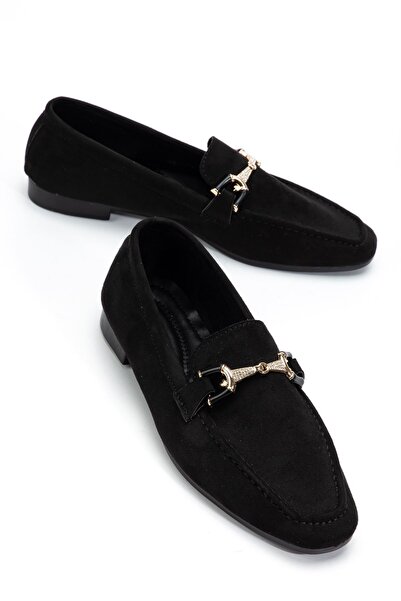 Delroshine Anna Women's Orthopedic Black Suede Ballerinas
