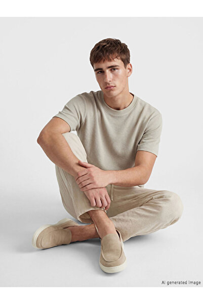 LC Waikiki تي شيرت رمادي برقبة دائرية للرجال