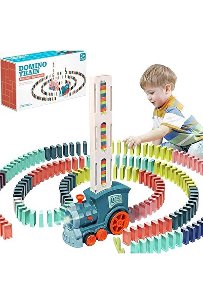 Arabest مجموعة ألعاب قطار الدومينو للأطفال، 60 قطعة، مع مؤثرات صوتية وضوئية، ...