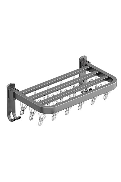 Arabest Wall Mounted Sock Drying Rack,Hole-Free Hidden Retractable Clothes Dr...