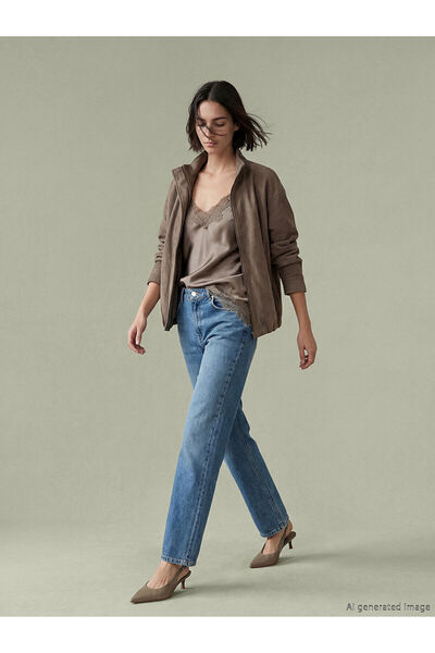 LC Waikiki YK PLUS Γυναικείο τζιν παντελόνι ίσιας γραμμής