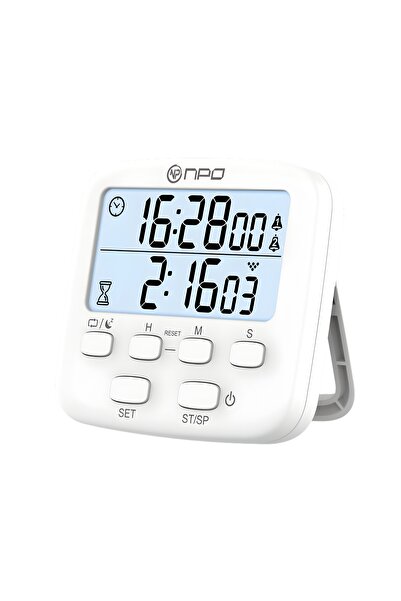 NPO NPT19 Çift Sayaçlı Dijital Kronometre Pomodoro Motivasyon Saati