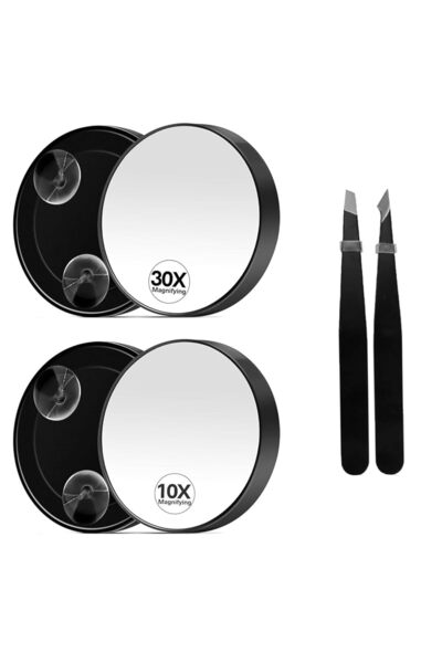 Arabest 10X & 30X Magnifying Mirror,with Precise Tweezers, for The Removal of...