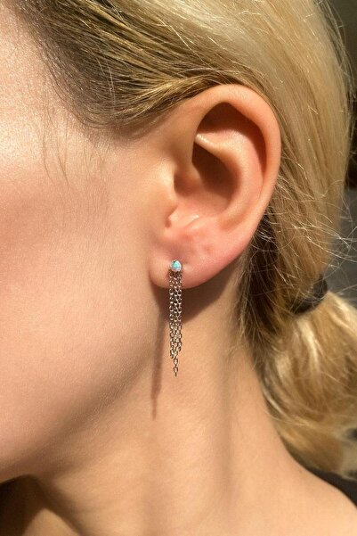 Spossy Silver Jewelry Opal Taşlı, Sallantılı Küpe