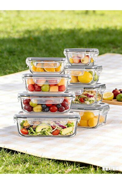 WAMIT 8 Pack Glass Food Storage Containers with Airtight Lids, for Microwave,...