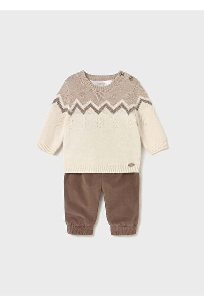 MAYORAL Newborn Erkek Bebek Kazak Ve Pantolon Set Kahverengi