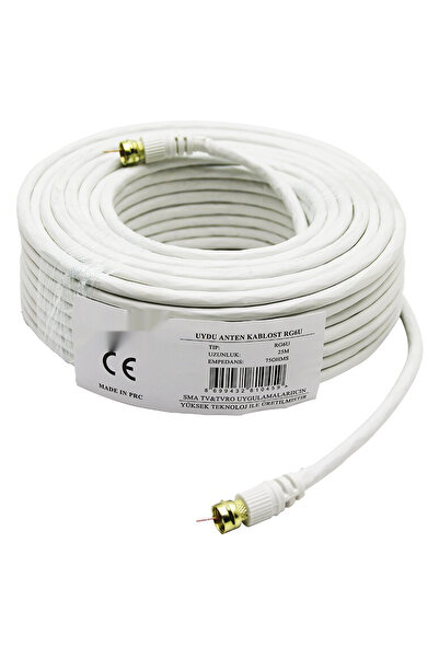 Go İthalat Uydu Anten Kablosu RG6 Koaksiyel Kablo Dijital TV 25 Metre 75 Ohm ...