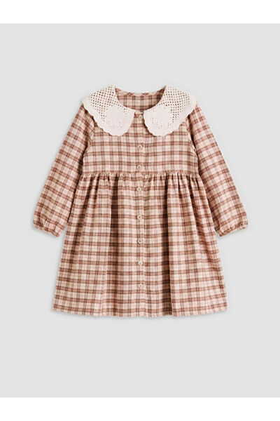 LC Waikiki RMZ GİYİM FARKİLY فستان بناتي مطرز بياقة مربعة من بيبي روبا