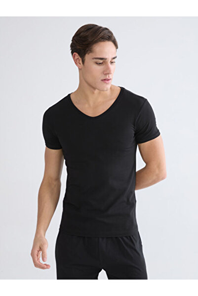 LC Waikiki Rmz Gi̇yi̇m Farkiyla V Dikim Men's T-Shirt