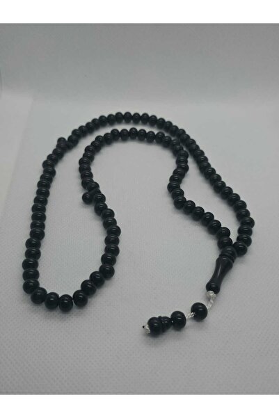 sarıyer silver Black Solid Color Piece Plastic Stone 99 Grain Prayer Rosary 9...