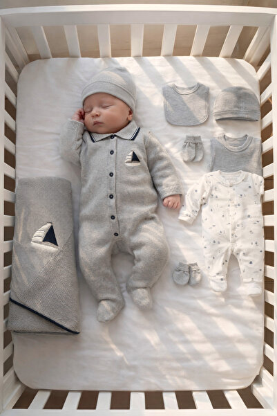 Mert Baby Little Sailor Özel Kutulu Organik Triko 10'lu hastanae Çıkış Seti %...