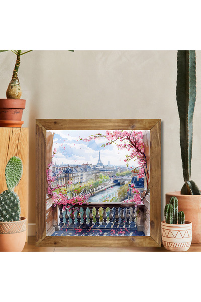 Tuba Decor Tablou pătrat cu ramă din lemn Paris
