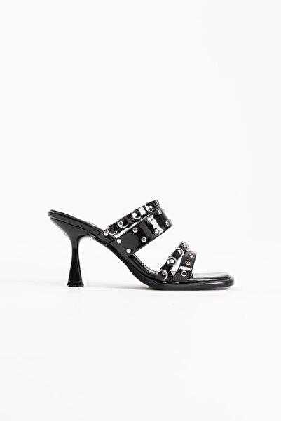 Belinora Heeled women's black slippers tr02my03a