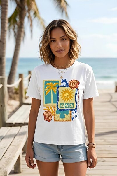 zenne Single Jersey Midyeli T-Shirt Ecru - 5182