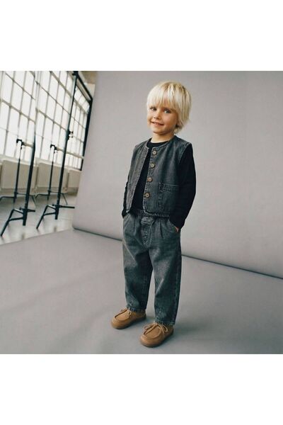 dundeekids Erkek Çocuk Denim Yelek Pantolon Bayramlık Takım