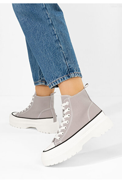 B T Shoes Tenisi inalti dama Fiorela gri