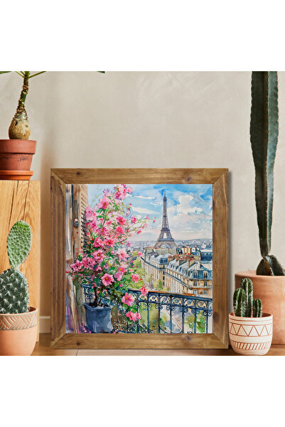 Tuba Decor Tablou pătrat cu ramă din lemn Paris