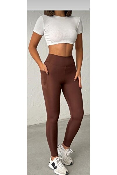 FORMO Γυναικείο κολάν Με τσέπες με εξαιρετικά ψηλή μέση Ύφασμα scuba Ελαστικό...