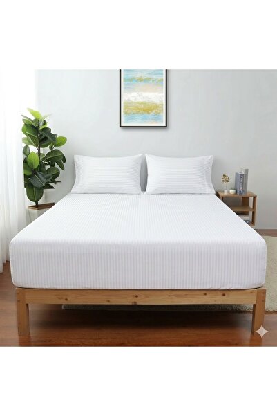 Nevresim Dünyası pentru două persoane cearșaf Set alb