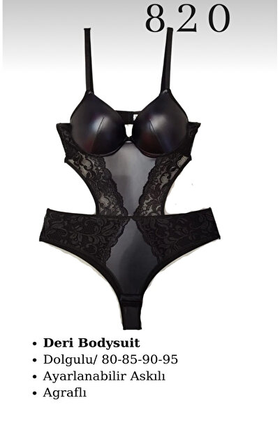 tılsım Deri Bodysuit
