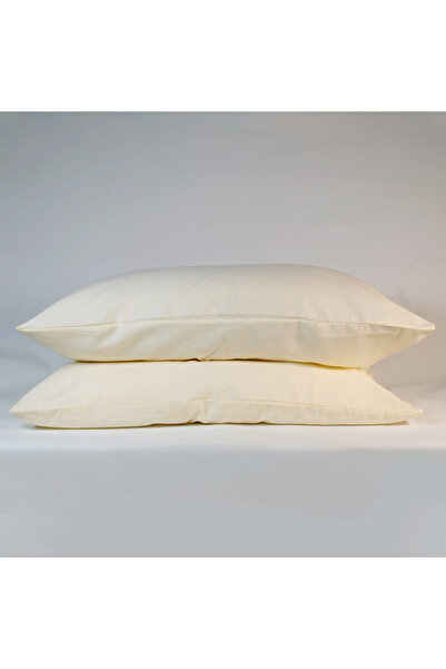 Kotonia Home Set de 2 fețe de pernă, 100% bumbac, uni ranforce, 50x70 cm, ivory