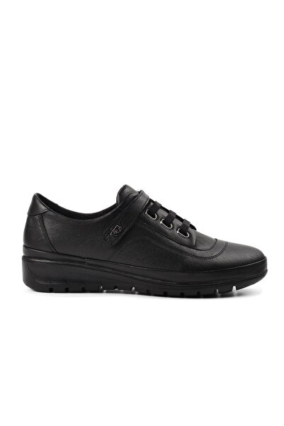 Voyager Black Genuine Leather Women's Flat Casual Casual Shoes
