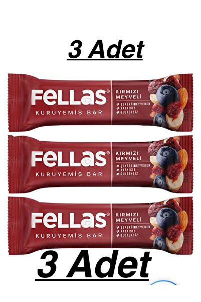Fellas Kırmızı Meyveli Kuruyemiş Bar 30 g x 3'lü