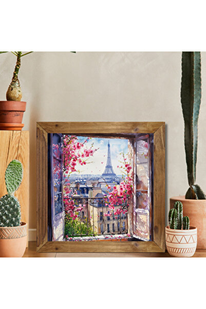 Tuba Decor Tablou pătrat cu ramă din lemn Paris