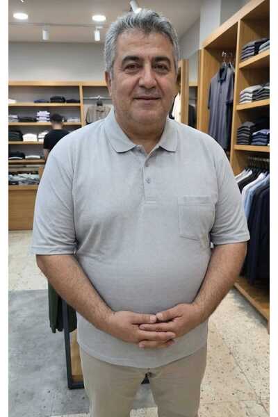 güncüoğlu New Season Battal Size Polo Collar Jacquard Men's Classic T-Shirt