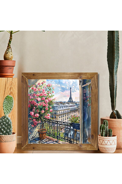 Tuba Decor Tablou pătrat cu ramă din lemn Paris