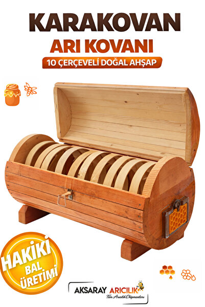 Aksaray Arıcılık Arı Kovanı Karakovan 10 Çerçeveli Doğal Ahşap Arıcılık Kovan...
