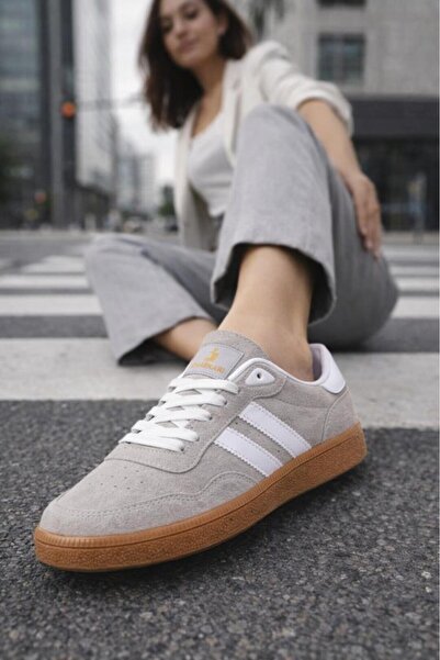 inanayakkabı Pietre gri albe pentru femei sneakerși N-3264