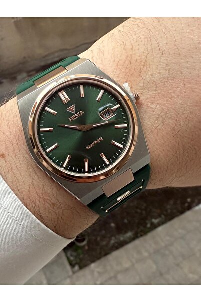Fiesta Marka İnce Kasa Yeşil Kadran Özel Seri Orjinal Erkek Kol Saati