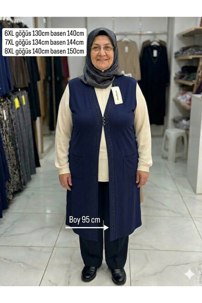 SENFONİ Büyük Beden Yazlık Uzun Penye Yelek